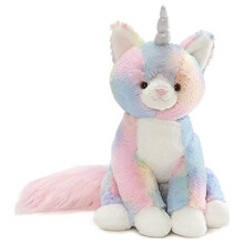 GUND Shimmer Caticorn Plüsch, Einhorn Katze für 1 Jahre und älter, Regenbogen, 9"