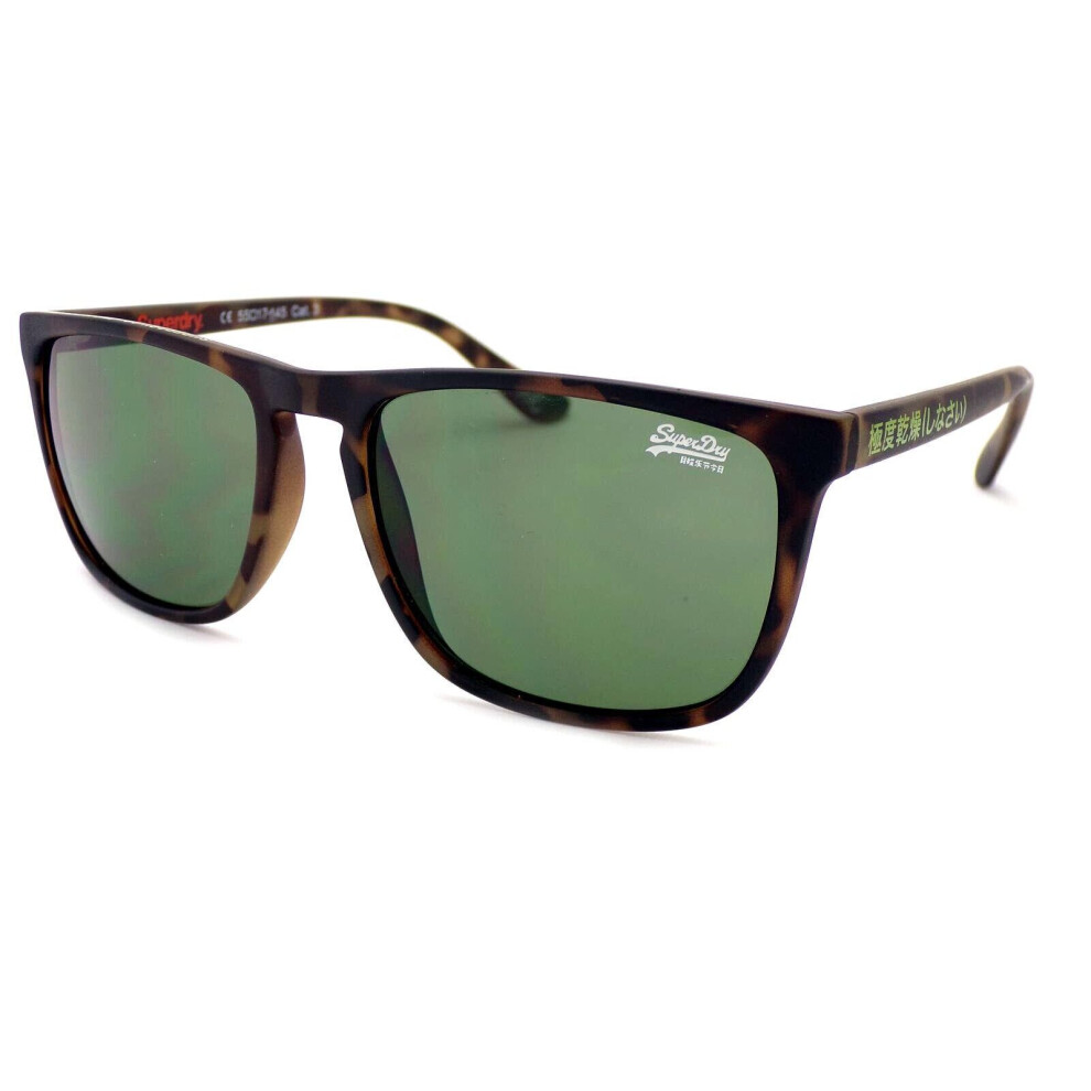 Superdry Sunglasses Shockwave Dark Brown Tortoise With Green Lens 102 Green,Brown