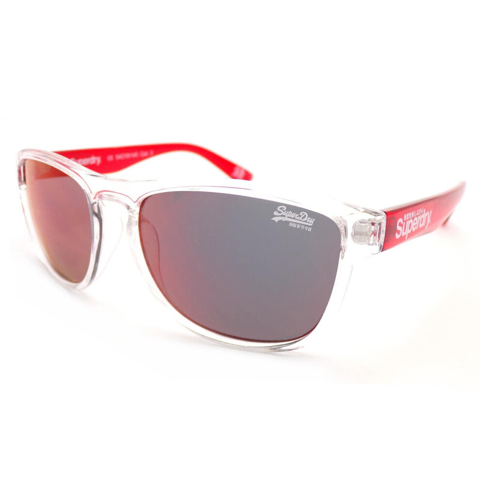 SUPERDRY Sunglasses ROCKSTAR Clear/ Red With Red Mirrored Lenses 186