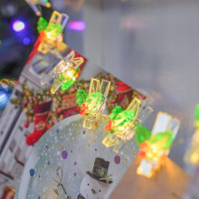 90cm Battery Power Firefly Wire Holly Peg Christmas LED Fairy Lights | Indoor Home Card Hanger Decoration