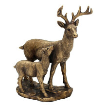 Reflections Bronze Deer and Fawn Ornament Stag and Baby