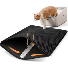 (30x30x1.5cm) Cat Litter Mat Double Layer Cat Trapper Mat Non Slip Honeycomb Floor Protection Mat