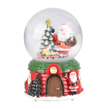 Christmas 3D Santa Claus Crystal Ball Globe With LED Light Musical Desktop Decor