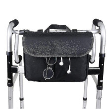 (Black) Wheelchair Carry Storage Bag Waterproof Wheelchair Armrest Accessories Side Bag
