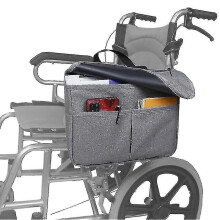 (Gray) Wheelchair Carry Storage Bag Waterproof Wheelchair Armrest Accessories Side Bag