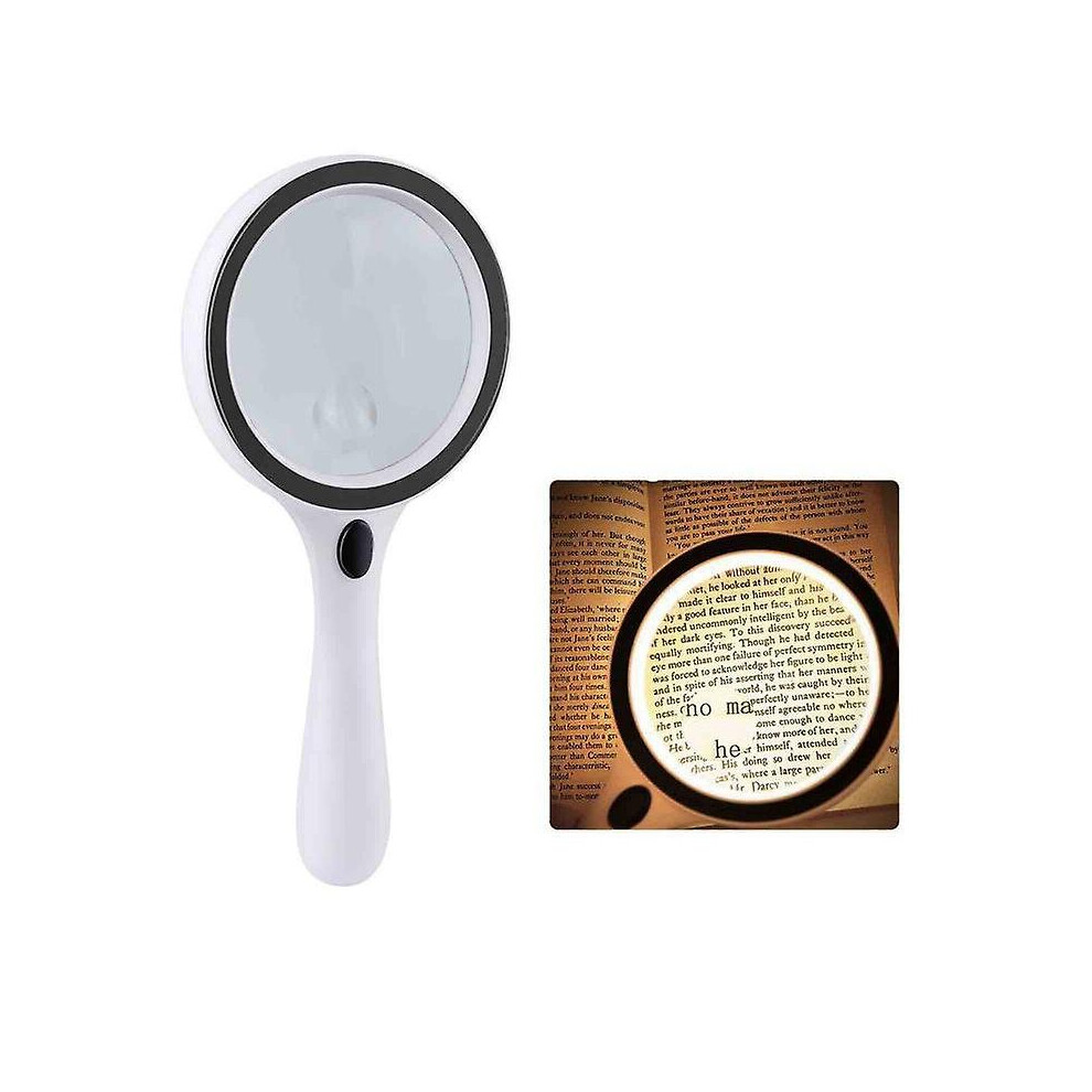 Light Hand Held Magnifier Magnifying Glass 10X Reading Glass With Jewelry Loupe