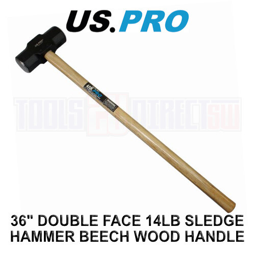 us pro US PRO Tools 36" Double Face 14lb Sledge Hammer Beech Wood Handle 4511