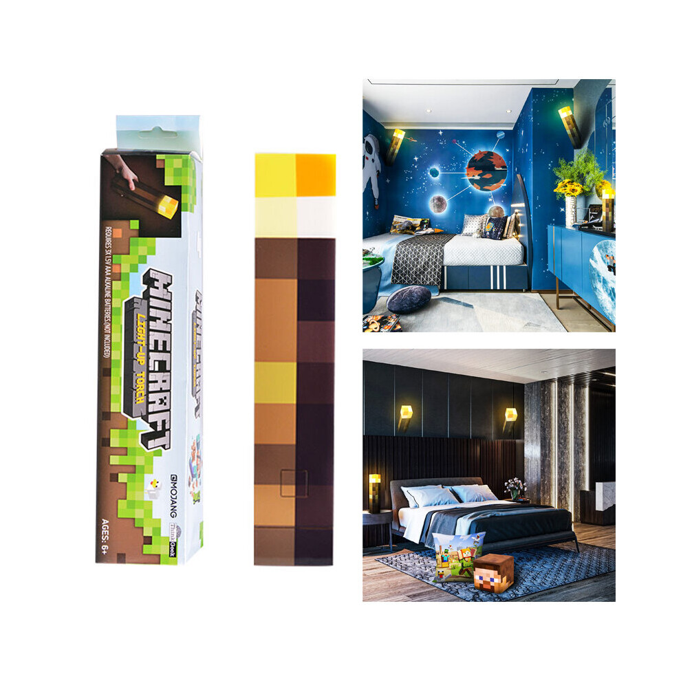 (2Pcs Torches) Minecraft Night Torch Building Block Lamp Light