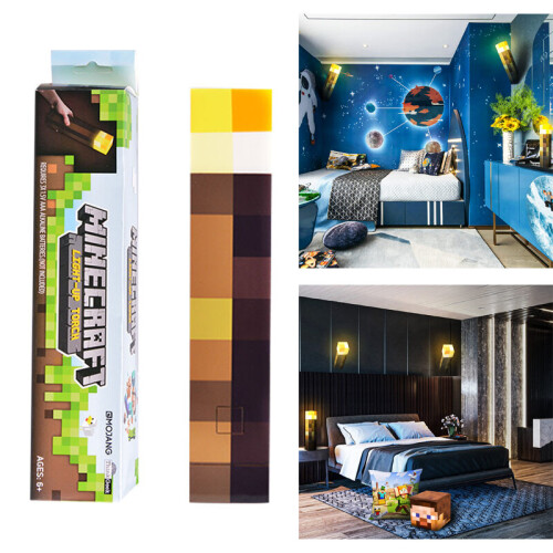 (Torch) Minecraft Night Light Torch Building Block Lamp