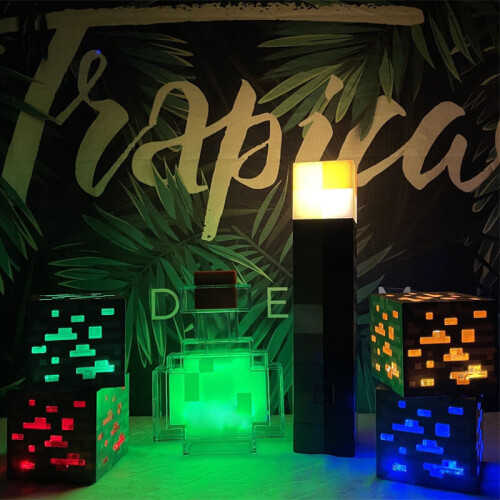 (2PCS Torches) Minecraft Night Light Torch Building Block Lamp 2