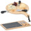Alpina Bamboo Wooden Cheese Board Set Fork Knives Kitchen Slate Christmas Present Gift 1