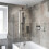 Thermostatic Square Concealed Shower Head Wall Mounted Adjustable Riser Handset 1