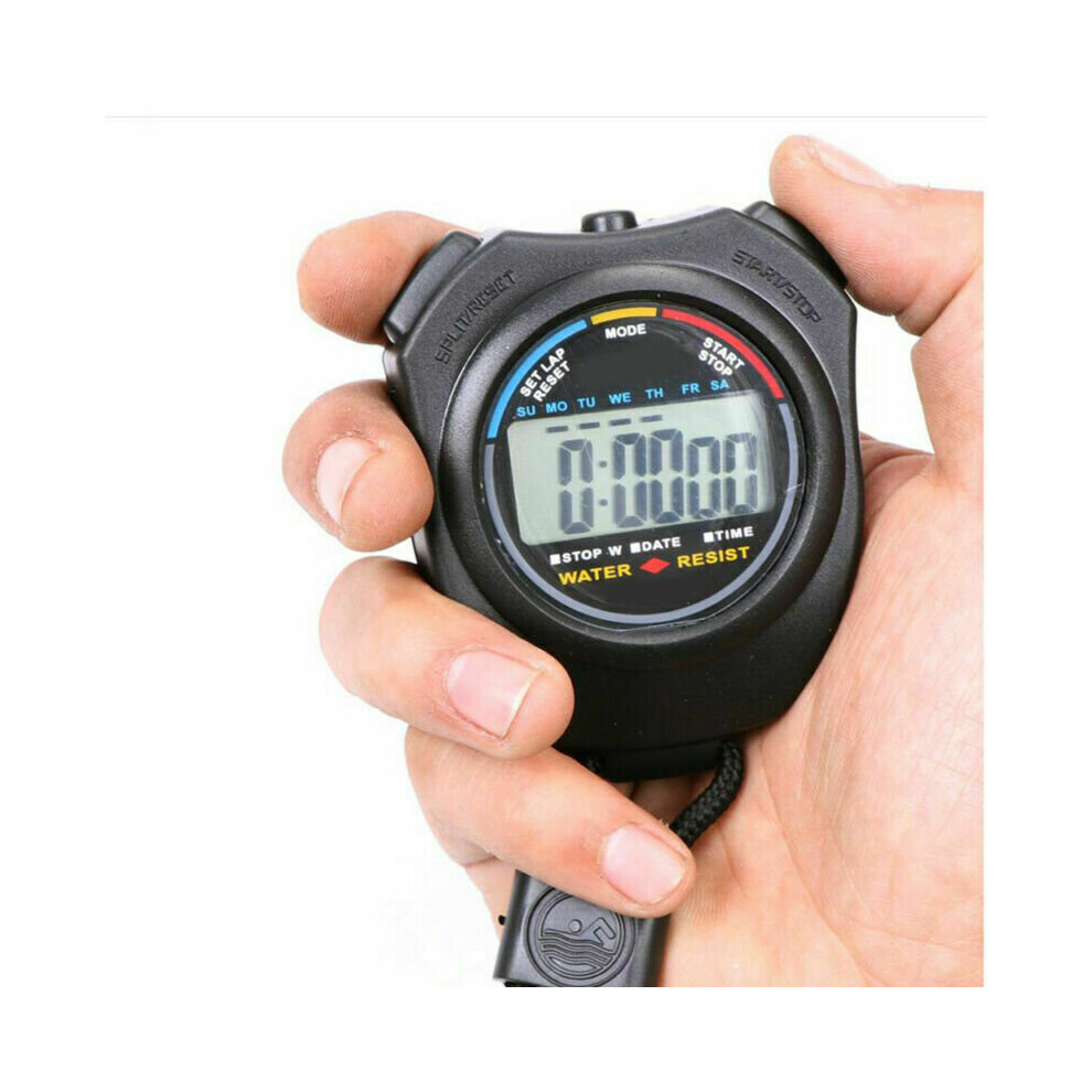 Digital Handheld Sports Stopwatch Stop Watch Timer Alarm Counter