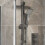 Thermostatic Square Concealed Shower Head Wall Mounted Adjustable Riser Handset 3