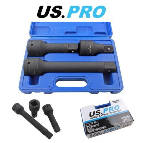 us pro US PRO Tools 3-Piece 1-Inch Drive Impact Extension Bar Set (3423)