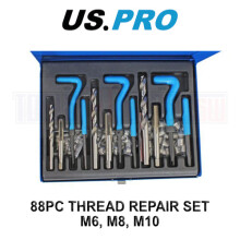US PRO Tools 88PC Thread installation and repair kit helicoil set M6, M8, M10 2699