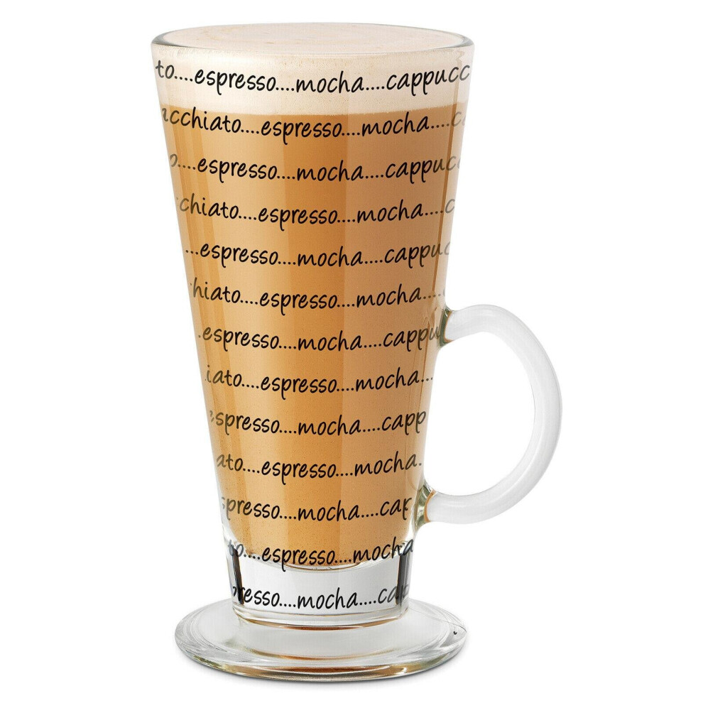 Hampton & Stewart Latte Glasses x6 Printed