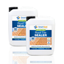 (2 x 5 Litres) Smartseal Roof Tile Sealer - Long-lasting Protection for Concrete, Slate & Clay Roof Tiles - Solvent-Free Roof Sealant. 10-year Protection.