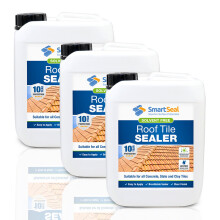 (3 x 5 Litres) Smartseal Roof Tile Sealer - Long-lasting Protection for Concrete, Slate & Clay Roof Tiles - Solvent-Free Roof Sealant. 10-year Protection.