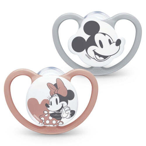 NUK Disney Space Soothers 6-18m Rose 2Pk