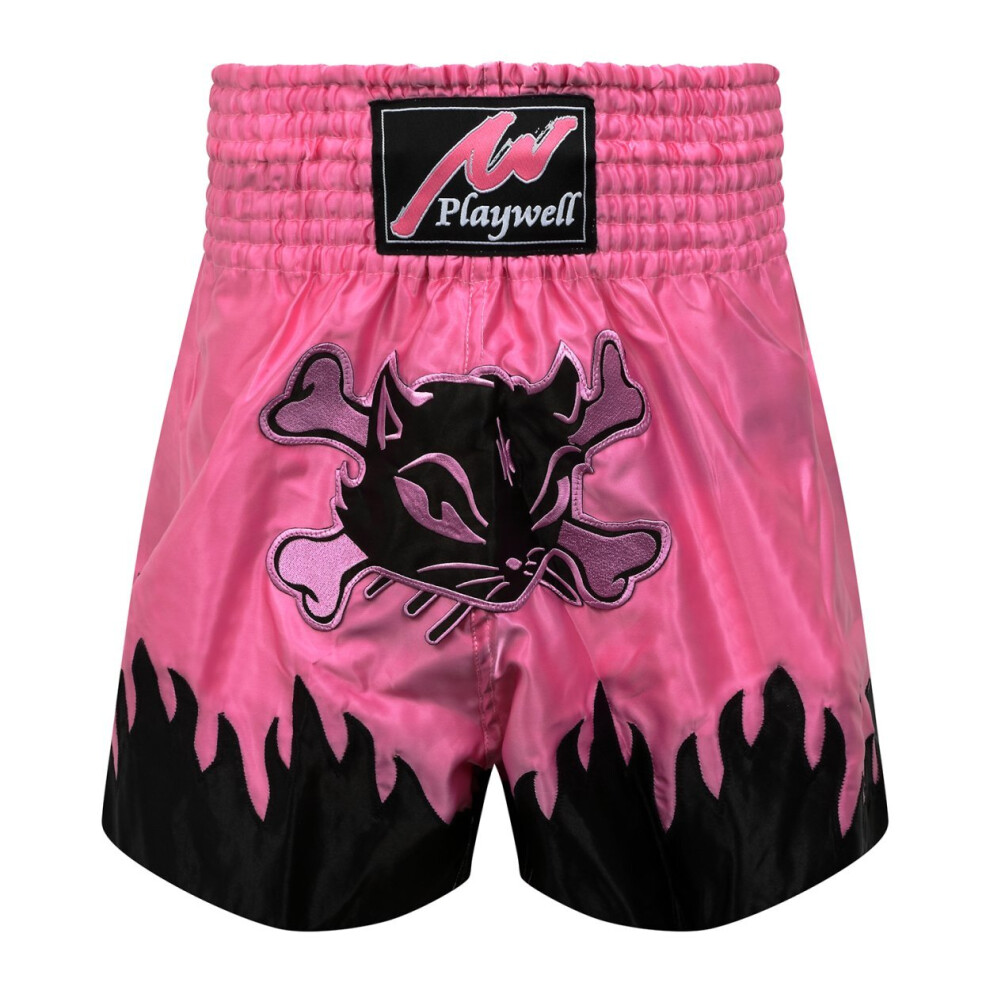 (Medium) Playwell Ladies Pink Satin Training Shorts-image-OPC-P9VZZMH-NEW