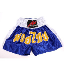 (Large) Playwell Muay Thai Competition Fight Shorts - Blue/White
