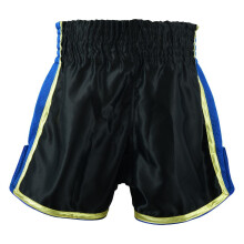 (Medium) Playwell Muay Thai Competition Playwell Fight Shorts - Black/Blue