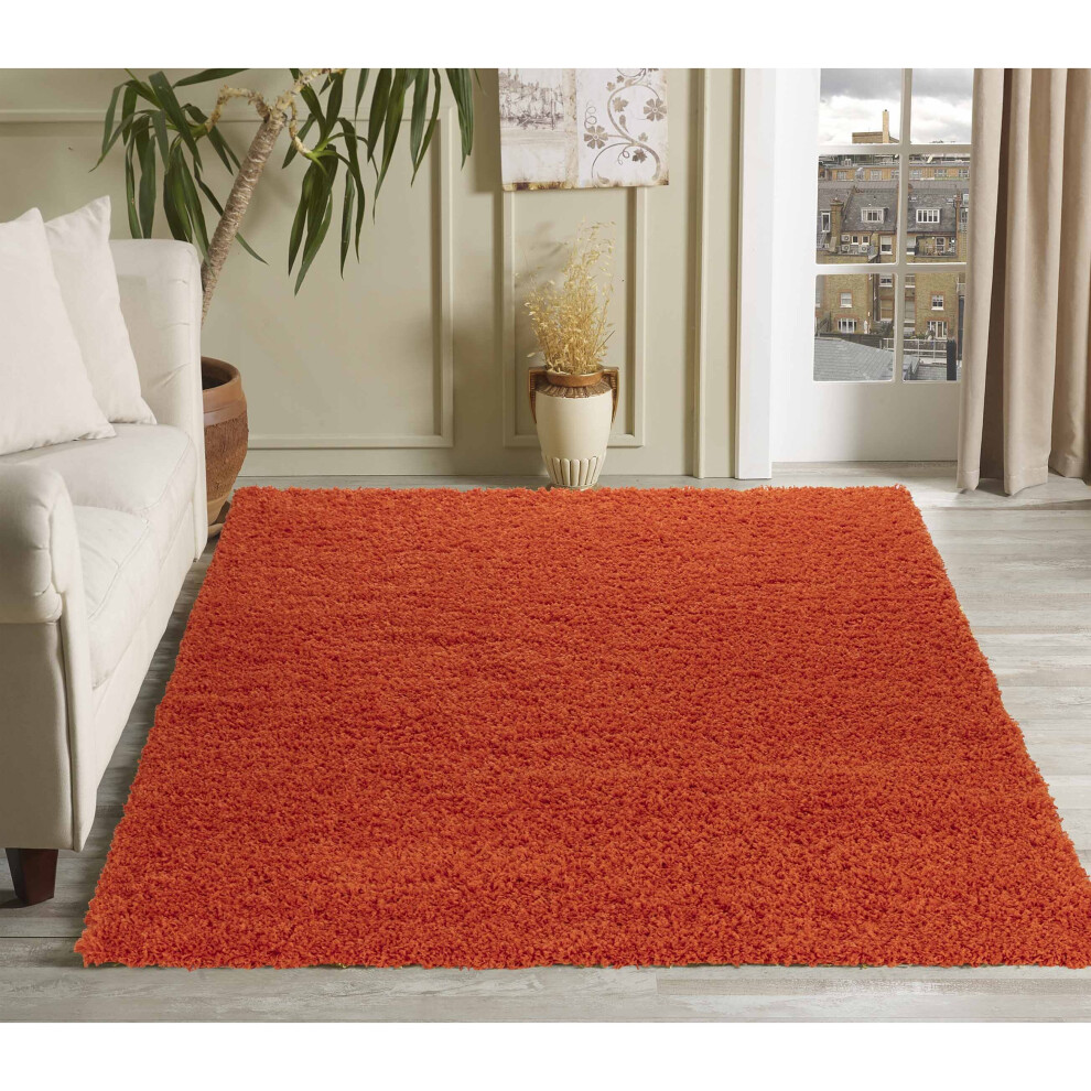 Serdim Rugs (Rectangle 160 X 230Cm, ) Living Room Soft Shaggy Rugs 45Mm Pile Height Small - Extra Large In 22 Colours Orange