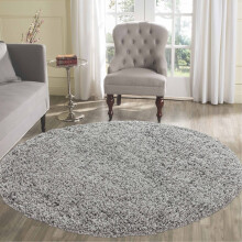 (Round 120 x 120cm, GREY) Living Room Soft Shaggy Rugs 45mm Pile Height Small - Extra Large in 22 Colours