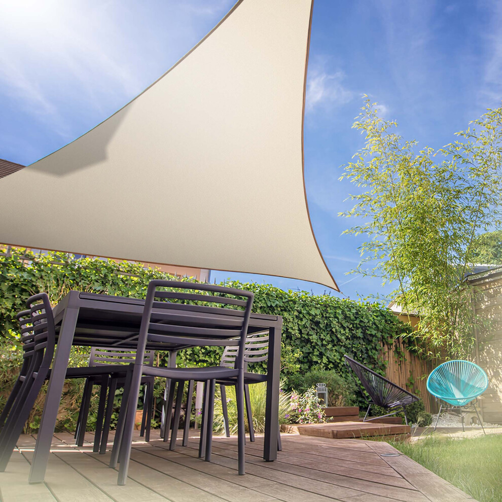 (Beige) Shade Sail Waterproof Sun Shade Canopy For Garden