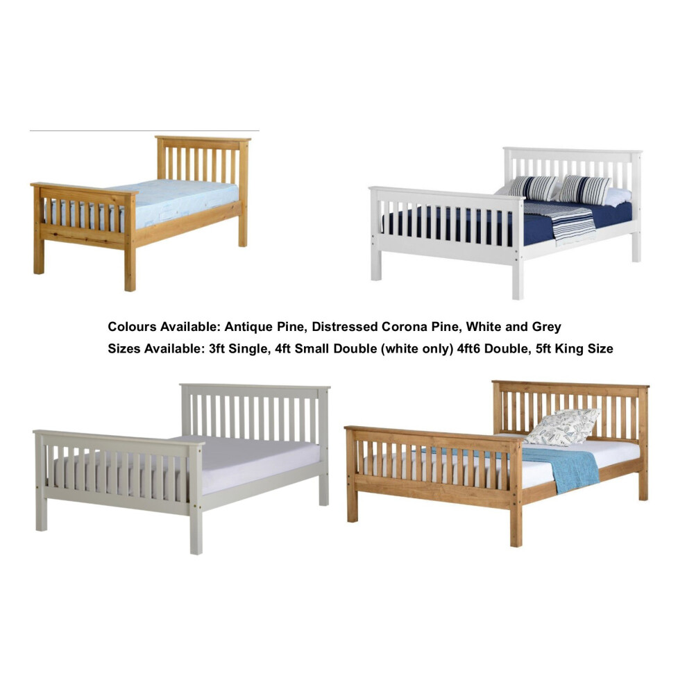Seconique Monaco 3Ft Single Bed - Distressed Pine