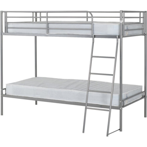 Seconique Seconique Brandon 3ft Metal Bunk Bed - Silver