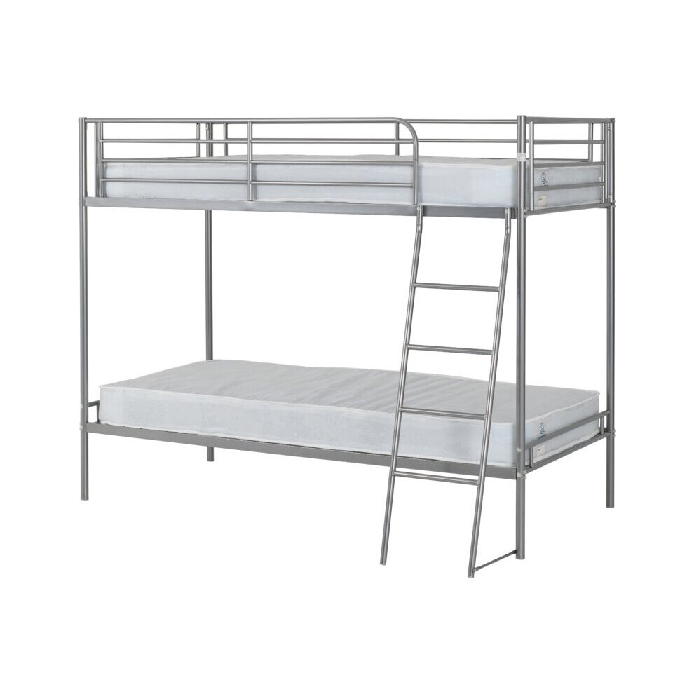 Seconique Brandon 3Ft Metal Bunk Bed - Silver
