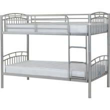 Seconique Ventura 3ft Metal Bunk Bed - Silver