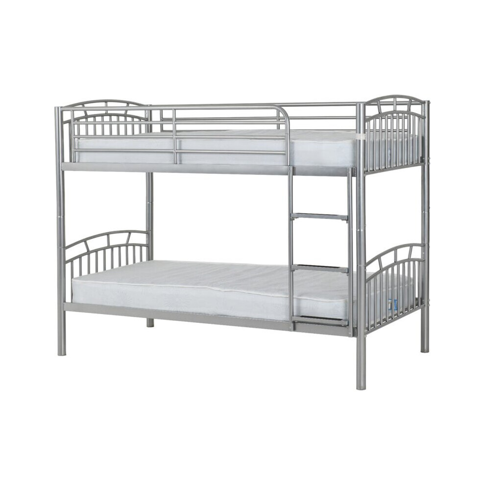 Seconique Ventura 3Ft Metal Bunk Bed - Silver