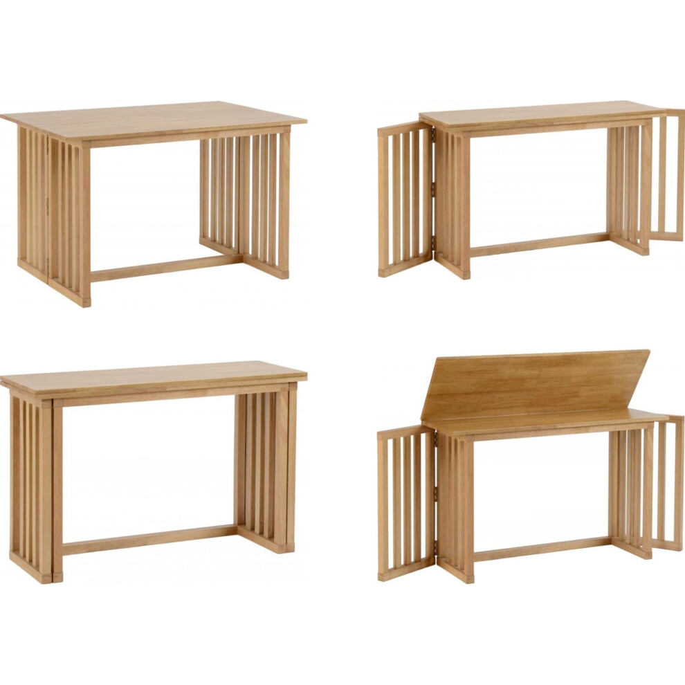 Seconique Richmond Solid Wood Foldaway Dining Table - Oak Varnish