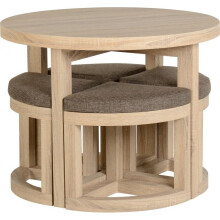 Seconique Cambourne Stowaway Dining Set - Table & 4 Chairs - Sonoma Oak