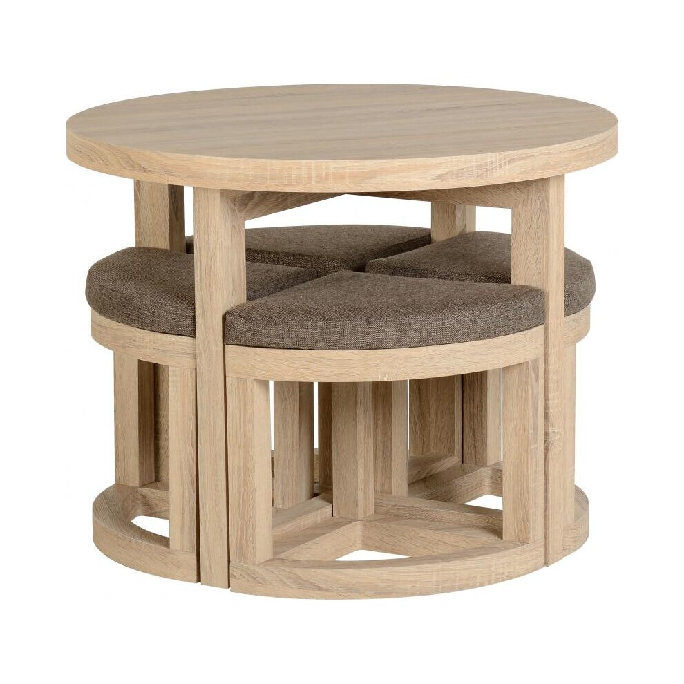 Seconique Cambourne Stowaway Dining Set - Table & 4 Chairs - Sonoma Oak