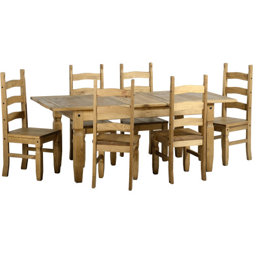 Seconique Seconique Corona Mexican Pine Extending Dining Set - Supplied with Six Chairs 1