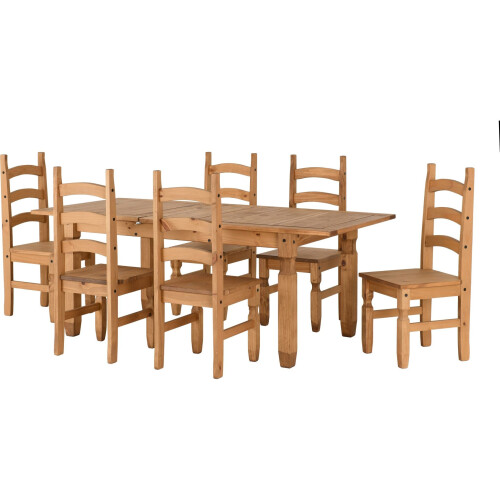 Seconique Seconique Corona Mexican Pine Extending Dining Set - Supplied with Six Chairs 2