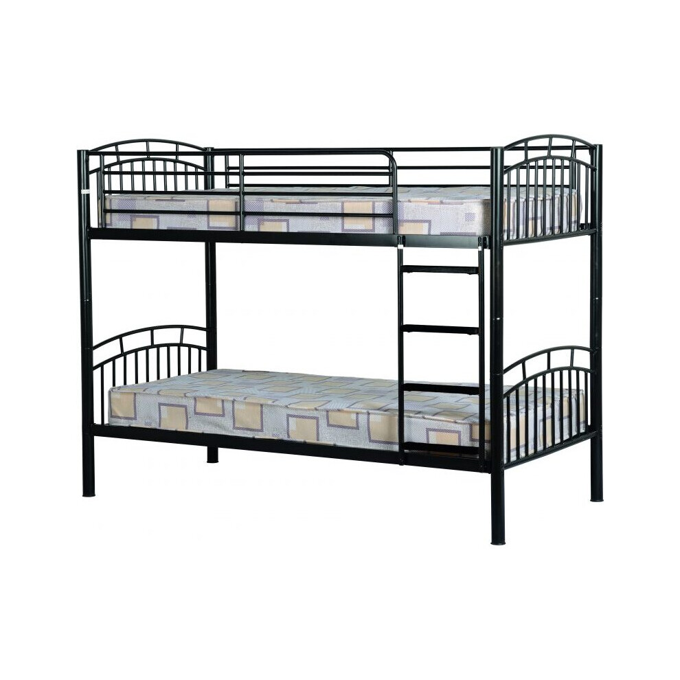 Seconique Ventura 3ft Metal Bunk Bed - Black