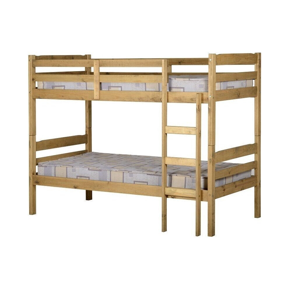 Seconique Panama Pine Bunk Bed - Solid Waxed Pine - 3Ft Single