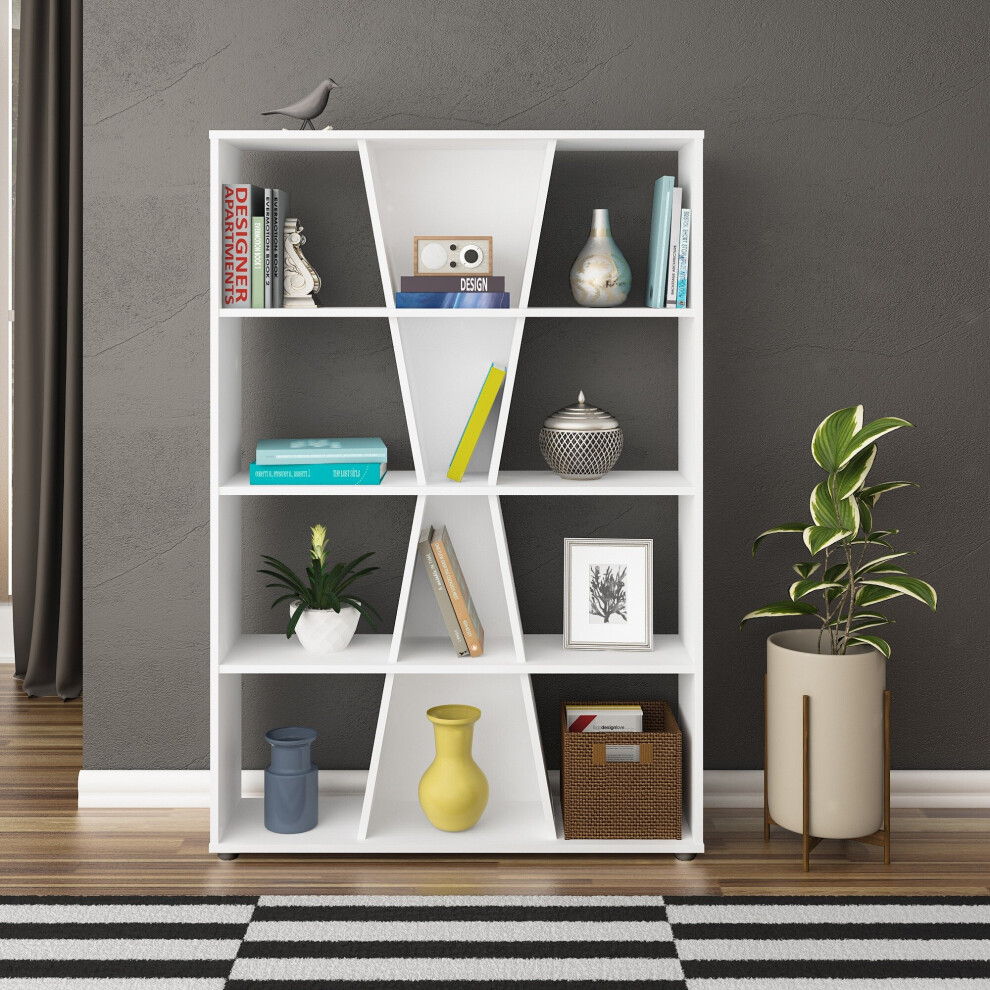 Naples 4 Shelf Medium Bookcase Shelving Unit - White