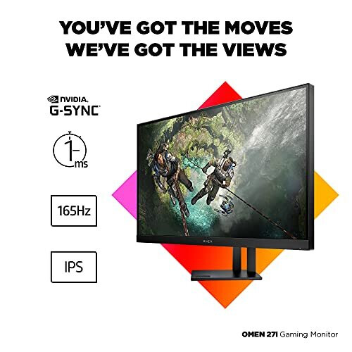Nvidia G Sync Omen 27 Inch HP OMEN 27i Gaming Monitor, 165Hz