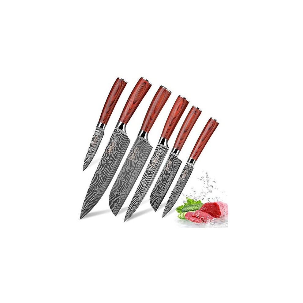 Kitchen Knife Sets, FineTool Professional Chef Knives Set Japanese 7Cr17 High Carbon Stainless Steel Vegetable Meat Cooking Knife Tools Accessories wi