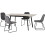 Seconique Avery Extending Dining Table + 4 Lukas Chairs Set - Concrete & Grey Velvet 1
