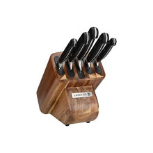 Creative Tops Sabatier Edgekeeper Self-Sharpening 5 Piece Knife Set with Acacia Wood Knife Block, Includes Chef, Carving, Utility & Paring Knives, 16c
