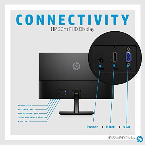 HP 24M, LED monitor, 23.8", Full HD 1080p, 60 Hz , IPS, 14 ms, HDMI ...