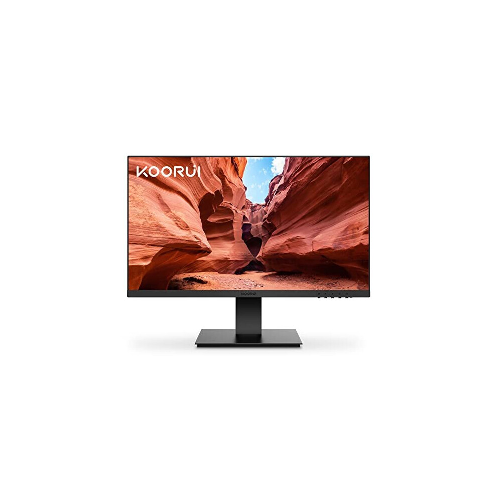 KOORUI 24 Inch FHD Monitor, Ultra-slim Bezels, 75Hz, VA Display, 5ms, Low Blue Light, 75 x 75 mm VESA Mountable, Adjustable Tilt, Black (192