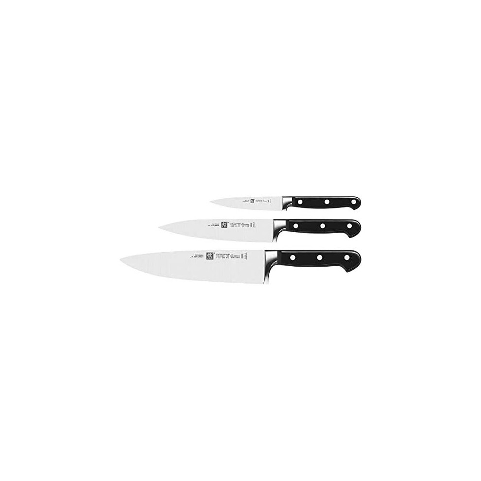 Zwilling Knife Set, 3 Pcs., Paring Knife, Slicing Knife, Chef's Knife, Special Stainless Steel/Plastic Handle, Professional S